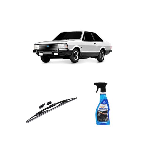 KIT LIMPA VIDROS SPRAY TECBRILHO 500ML PARA-BRISA TECBRIL + PALHETA UNIVERSAL FORTLINE 18'' REDUX32 CORCEL II DE 1978 A 1986