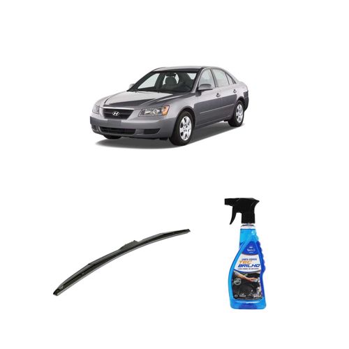 KIT LIMPA VIDROS SPRAY TECBRILHO 500ML PARA-BRISA TECBRIL + PALHETA UNIVERSAL HYBRID 24" REDUX32 SONATA DE 2005 A 2009