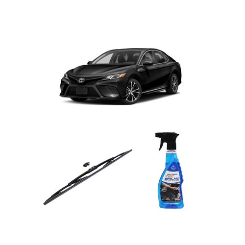 KIT LIMPA VIDROS SPRAY TECBRILHO 500ML PARA-BRISA TECBRIL + PALHETA UNIVERSAL FORTLINE 26" REDUX32 CAMRY DE 2018 A 2022