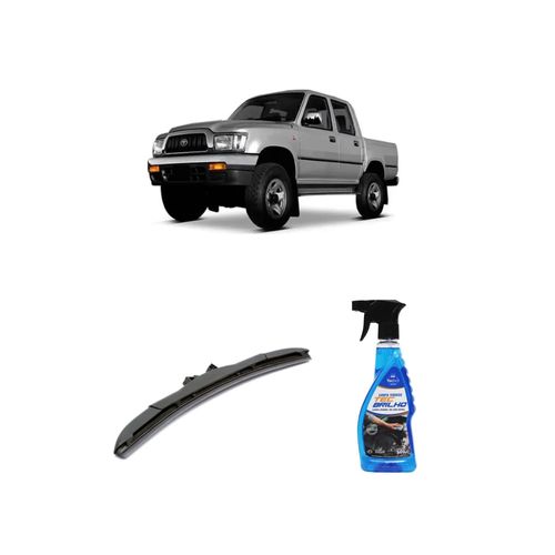 KIT LIMPA VIDROS SPRAY TECBRILHO 500ML PARA-BRISA TECBRIL + PALHETA UNIVERSAL HYBRID 17" REDUX32 HILUX DE 1994 A 2005