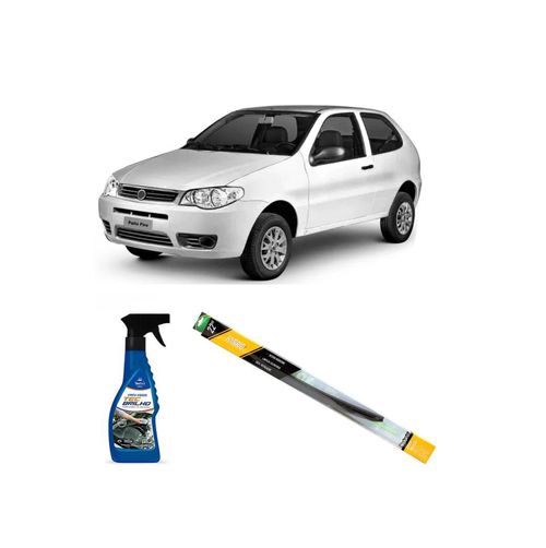 KIT LIMPA VIDROS SPRAY TECBRILHO 500ML PARA-BRISA TECBRIL + PALHETA UNIVERSAL HYBRID 22" REDUX32 PALIO DE 1996 A 2011