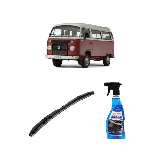 Kit Limpa Vidros Spray Tecbrilho 500mL Para-Brisa Tecbril + Palheta Totalclip Hybrid 18" Redux32 COMBI AM de 1997 a 2001