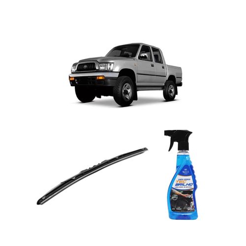Kit Limpa Vidros Spray Tecbrilho 500mL Para-Brisa Tecbril + Palheta Totalclip Hybrid 17" Redux32 HILUX de 1994 a 2005