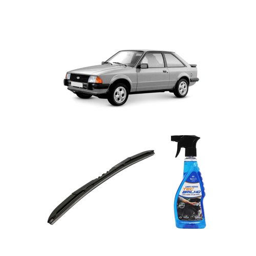 Kit Limpa Vidros Spray Tecbrilho 500mL Para-Brisa Tecbril + Palheta Totalclip Hybrid 18" Redux32 ESCORT de 1983 a 1992