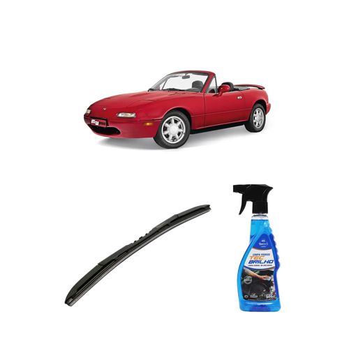Kit Limpa Vidros Spray Tecbrilho 500mL Para-Brisa Tecbril + Palheta Totalclip Hybrid 18" Redux32 Mazda MX-5 MIATA de 1990 a 1995