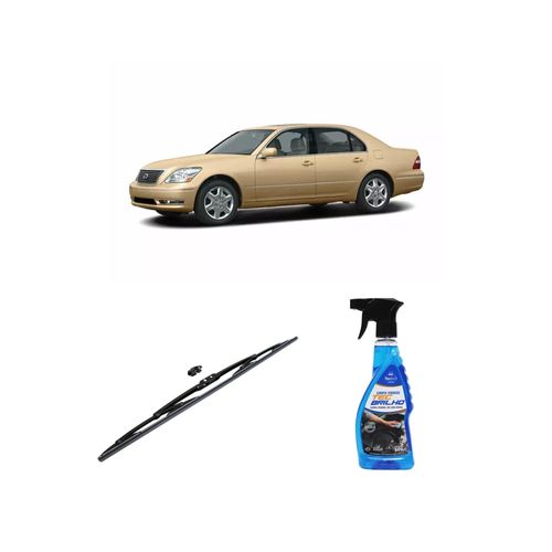KIT LIMPA VIDROS SPRAY TECBRILHO 500ML PARA-BRISA TECBRIL + PALHETA UNIVERSAL FORTLINE 26" REDUX32 LEXUS LS 430 DE 2001 A 2002