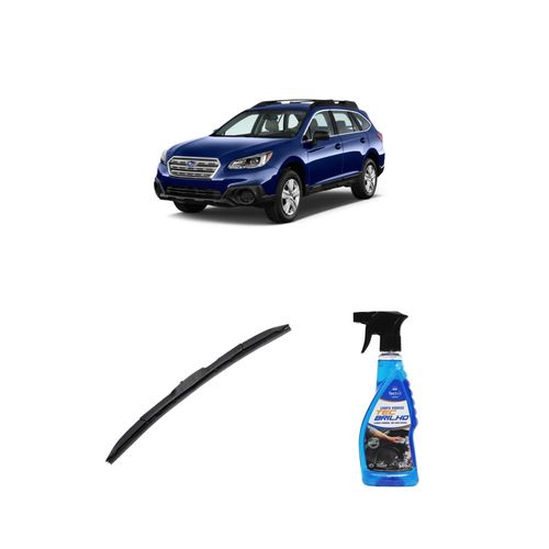 KIT LIMPA VIDROS SPRAY TECBRILHO 500ML PARA-BRISA TECBRIL + PALHETA UNIVERSAL HYBRID 26" REDUX32 OUTBACK DE 2015 A 2022