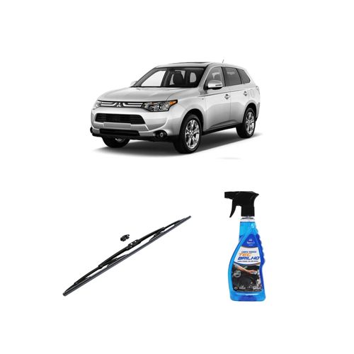 KIT LIMPA VIDROS SPRAY TECBRILHO 500ML PARA-BRISA TECBRIL + PALHETA UNIVERSAL FORTLINE 26" REDUX32 OUTLANDER DE 2014 A 2022