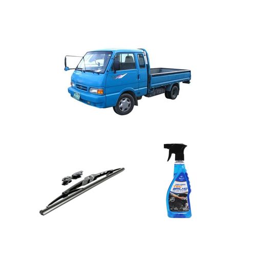 KIT LIMPA VIDROS SPRAY TECBRILHO 500ML PARA-BRISA TECBRIL + PALHETA UNIVERSAL FORTLINE 16'' REDUX32 BONGO K2400 DE 1995 A 1999