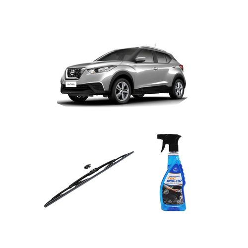 KIT LIMPA VIDROS SPRAY TECBRILHO 500ML PARA-BRISA TECBRIL + PALHETA UNIVERSAL FORTLINE 26" REDUX32 KICKS DE 2017 A 2022
