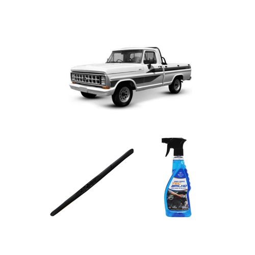KIT LIMPA VIDROS SPRAY TECBRILHO 500ML PARA-BRISA TECBRIL + PALHETA UNIVERSAL HYBRID 18" REDUX32 FORD F1000 DE 1992 A 1998