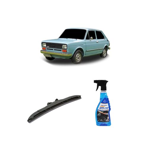 KIT LIMPA VIDROS SPRAY TECBRILHO 500ML PARA-BRISA TECBRIL + PALHETA UNIVERSAL HYBRID 14" REDUX32 FIAT 147 / SPAZIO DE 1977 A 1987