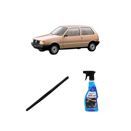 KIT LIMPA VIDROS SPRAY TECBRILHO 500ML PARA-BRISA TECBRIL + PALHETA UNIVERSAL HYBRID 18" REDUX32 UNO MILLE DE 1984 A 2013