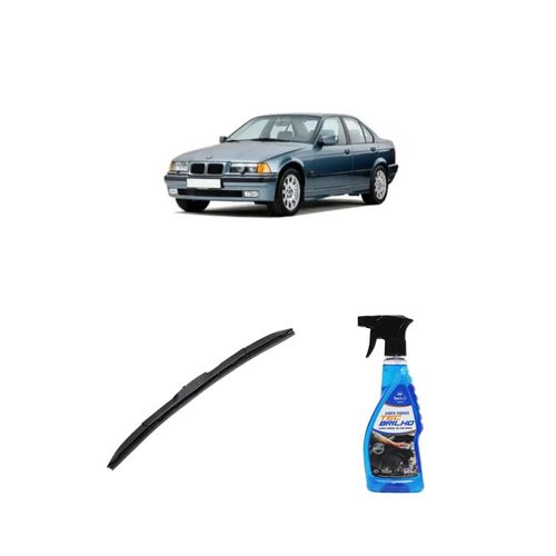 KIT LIMPA VIDROS SPRAY TECBRILHO 500ML PARA-BRISA TECBRIL + PALHETA UNIVERSAL HYBRID 26" REDUX32 BMW SÉRIE 5 DE 1995 A 1999