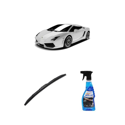 KIT LIMPA VIDROS SPRAY TECBRILHO 500ML PARA-BRISA TECBRIL + PALHETA UNIVERSAL HYBRID 26" REDUX32 GALLARDO DE 2010 A 2022