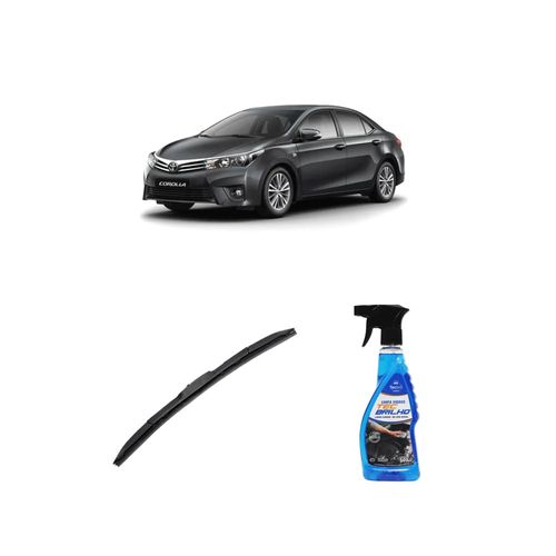 KIT LIMPA VIDROS SPRAY TECBRILHO 500ML PARA-BRISA TECBRIL + PALHETA UNIVERSAL HYBRID 26" REDUX32 COROLLA DE 2015 A 2022