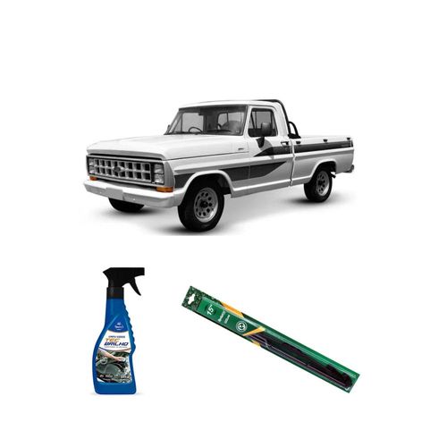 KIT LIMPA VIDROS SPRAY TECBRILHO 500ML PARA-BRISA TECBRIL + PALHETA UNIVERSAL FORTLINE 15" REDUX32 F1000 DE 1971 A 1991