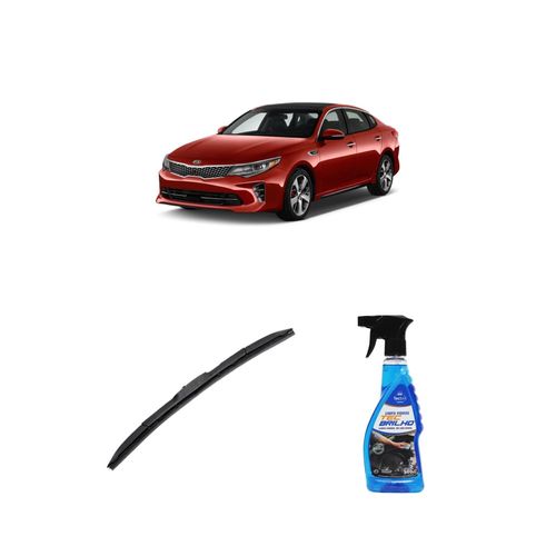 KIT LIMPA VIDROS SPRAY TECBRILHO 500ML PARA-BRISA TECBRIL + PALHETA UNIVERSAL HYBRID 26" REDUX32 OPTIMA DE 2017 A 2022