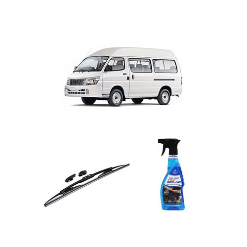KIT LIMPA VIDROS SPRAY TECBRILHO 500ML PARA-BRISA TECBRIL + PALHETA UNIVERSAL FORTLINE 18'' REDUX32 TOPIC DE 2008 A 2021