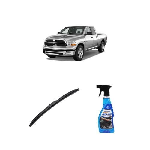 KIT LIMPA VIDROS SPRAY TECBRILHO 500ML PARA-BRISA TECBRIL + PALHETA UNIVERSAL HYBRID 26" REDUX32 DODGE RAM DE 2011 A 2022
