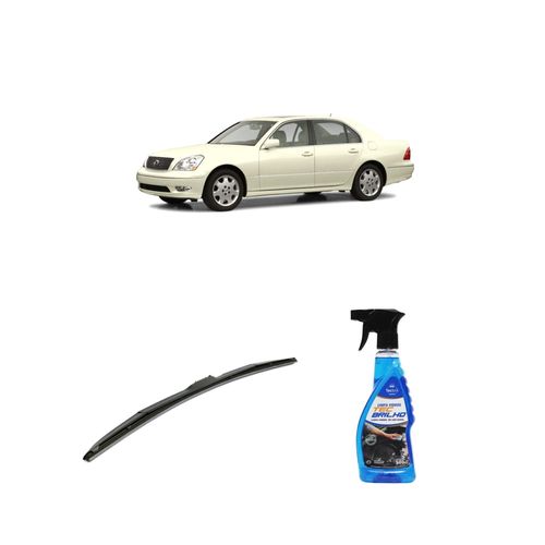 KIT LIMPA VIDROS SPRAY TECBRILHO 500ML PARA-BRISA TECBRIL + PALHETA UNIVERSAL HYBRID 24" REDUX32 LEXUS LS 430 DE 2003 A 2006