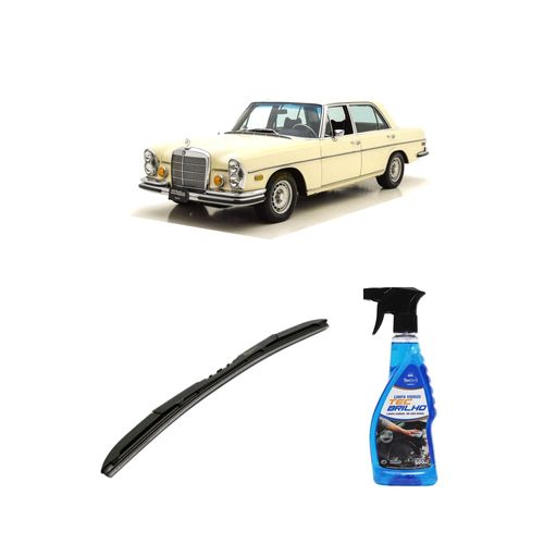 Kit Limpa Vidros Spray Tecbrilho 500mL Para-Brisa Tecbril + Palheta Totalclip Hybrid 18" Redux32 Mercedes Benz 280 / 450 CLASSE S de 1972 a 1980