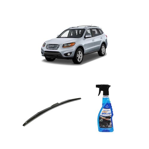 KIT LIMPA VIDROS SPRAY TECBRILHO 500ML PARA-BRISA TECBRIL + PALHETA UNIVERSAL HYBRID 24" REDUX32 SANTA FÉ DE 2008 A 2013