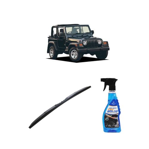 Kit Limpa Vidros Spray Tecbrilho 500mL Para-Brisa Tecbril + Palheta Totalclip Hybrid 14" Redux32 WRANGLER de 1996 a 2006