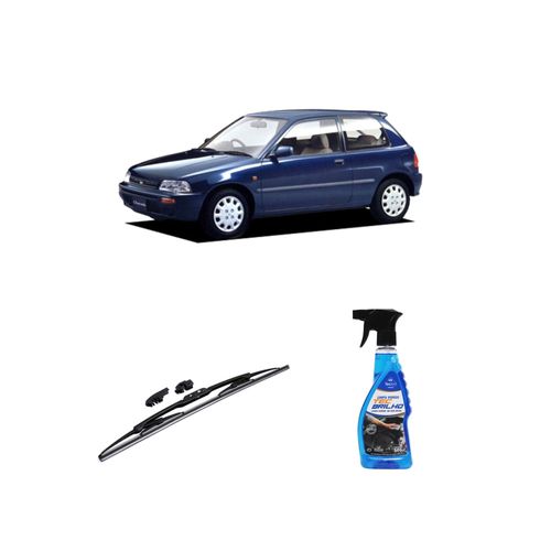 KIT LIMPA VIDROS SPRAY TECBRILHO 500ML PARA-BRISA TECBRIL + PALHETA UNIVERSAL FORTLINE 18'' REDUX32 CHARADE DE 1993 A 1999