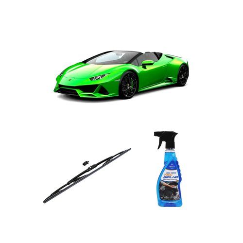 KIT LIMPA VIDROS SPRAY TECBRILHO 500ML PARA-BRISA TECBRIL + PALHETA UNIVERSAL FORTLINE 26" REDUX32 HURACAN DE 2015 A 2022