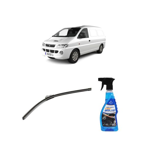 Kit Limpa Vidros Spray Tecbrilho 500mL Para-Brisa Tecbril + Palheta Flex Sportline Universal 26" Redux32 Hyundai H1 de 1997 a 2007