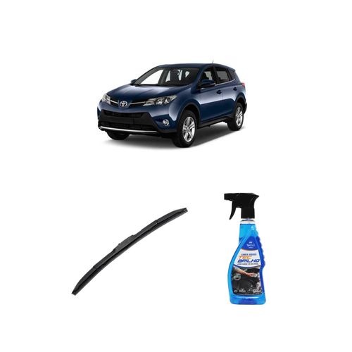 KIT LIMPA VIDROS SPRAY TECBRILHO 500ML PARA-BRISA TECBRIL + PALHETA UNIVERSAL HYBRID 26" REDUX32 TOYOTA RAV4 DE 2014 A 2022