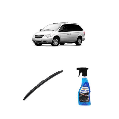 KIT LIMPA VIDROS SPRAY TECBRILHO 500ML PARA-BRISA TECBRIL + PALHETA UNIVERSAL HYBRID 26" REDUX32 CARAVAN DE 1994 A 2007