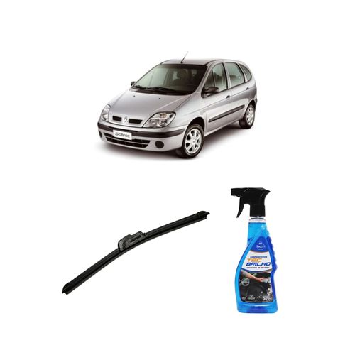 Kit Limpa Vidros Spray Tecbrilho 500mL Para-Brisa Tecbril + Palheta Flex Sportline Universal 14'' Redux32 SCENIC de 1999 a 2006