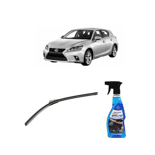 Kit Limpa Vidros Spray Tecbrilho 500mL Para-Brisa Tecbril + Palheta Flex Sportline Universal 26" Redux32 Lexus CT 200H de 2010 a 2022