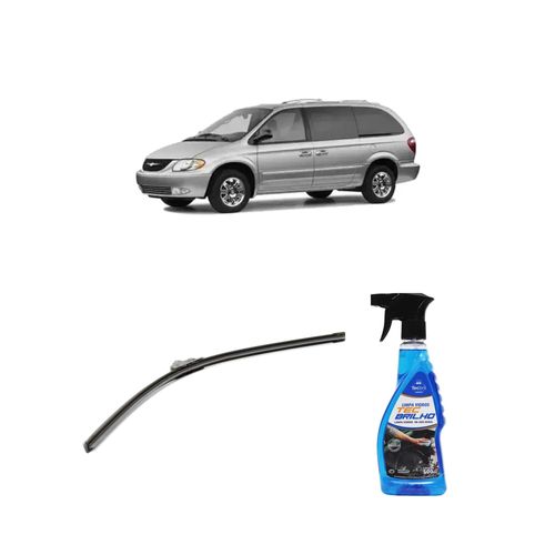 Kit Limpa Vidros Spray Tecbrilho 500mL Para-Brisa Tecbril + Palheta Flex Sportline Universal 26" Redux32 CARAVAN de 1996 a 1999