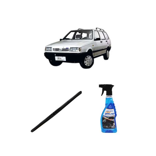 KIT LIMPA VIDROS SPRAY TECBRILHO 500ML PARA-BRISA TECBRIL + PALHETA UNIVERSAL HYBRID 18" REDUX32 ELBA DE 1986 A 1997