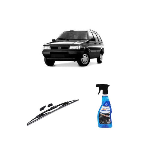 KIT LIMPA VIDROS SPRAY TECBRILHO 500ML PARA-BRISA TECBRIL + PALHETA UNIVERSAL FORTLINE 18'' REDUX32 ELBA DE 1986 A 1997