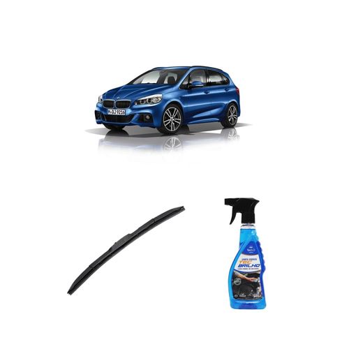 KIT LIMPA VIDROS SPRAY TECBRILHO 500ML PARA-BRISA TECBRIL + PALHETA UNIVERSAL HYBRID 26" REDUX32 BMW SÉRIE 2 220 DE 2016 A 2022