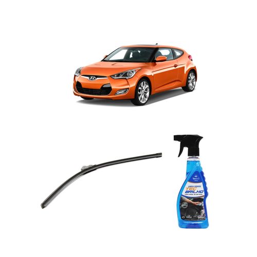 Kit Limpa Vidros Spray Tecbrilho 500mL Para-Brisa Tecbril + Palheta Flex Sportline Universal 26" Redux32 VELOSTER de 2011 a 2013