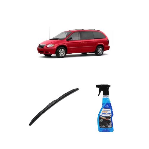 KIT LIMPA VIDROS SPRAY TECBRILHO 500ML PARA-BRISA TECBRIL + PALHETA UNIVERSAL HYBRID 26" REDUX32 CARAVAN DE 1996 A 1999