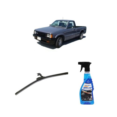 Kit Limpa Vidros Spray Tecbrilho 500mL Para-Brisa Tecbril + Palheta Flex Sportline Universal 16'' Redux32 Mazda PICK-UP B2200 de 1990 a 1997