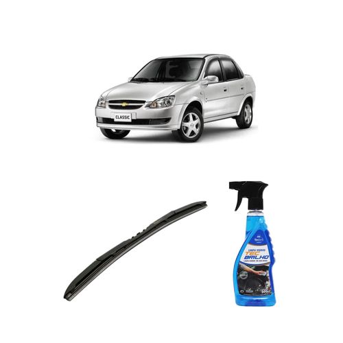 Kit Limpa Vidros Spray Tecbrilho 500mL Para-Brisa Tecbril + Palheta Totalclip Hybrid 18" Redux32 CLASSIC de 1995 a 2014