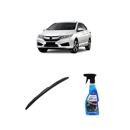 KIT LIMPA VIDROS SPRAY TECBRILHO 500ML PARA-BRISA TECBRIL + PALHETA UNIVERSAL HYBRID 26" REDUX32 CIVIC DE 2012 A 2016