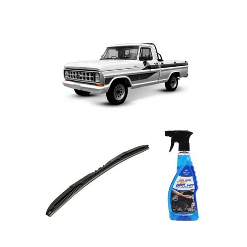 Kit Limpa Vidros Spray Tecbrilho 500mL Para-Brisa Tecbril + Palheta Totalclip Hybrid 18" Redux32 Ford F1000 de 1992 a 1998