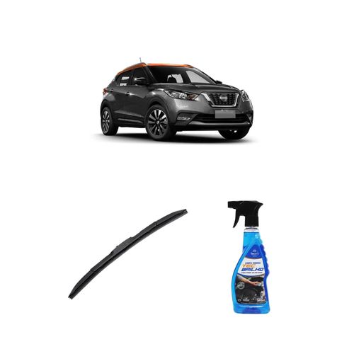 KIT LIMPA VIDROS SPRAY TECBRILHO 500ML PARA-BRISA TECBRIL + PALHETA UNIVERSAL HYBRID 26" REDUX32 KICKS DE 2017 A 2022