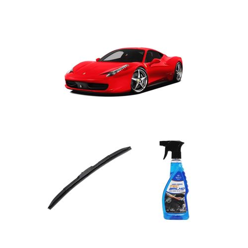 KIT LIMPA VIDROS SPRAY TECBRILHO 500ML PARA-BRISA TECBRIL + PALHETA UNIVERSAL HYBRID 26" REDUX32 SPIDER DE 2010 A 2022