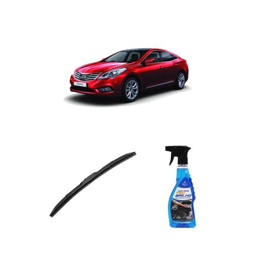 KIT LIMPA VIDROS SPRAY TECBRILHO 500ML PARA-BRISA TECBRIL + PALHETA UNIVERSAL HYBRID 26" REDUX32 AZERA DE 2012 A 2019