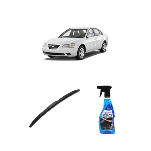 KIT LIMPA VIDROS SPRAY TECBRILHO 500ML PARA-BRISA TECBRIL + PALHETA UNIVERSAL HYBRID 26" REDUX32 SONATA DE 2010 A 2014
