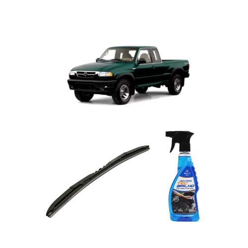 Kit Limpa Vidros Spray Tecbrilho 500mL Para-Brisa Tecbril + Palheta Totalclip Hybrid 18" Redux32 Mazda PICK-UP B2500 de 1997 a 2000